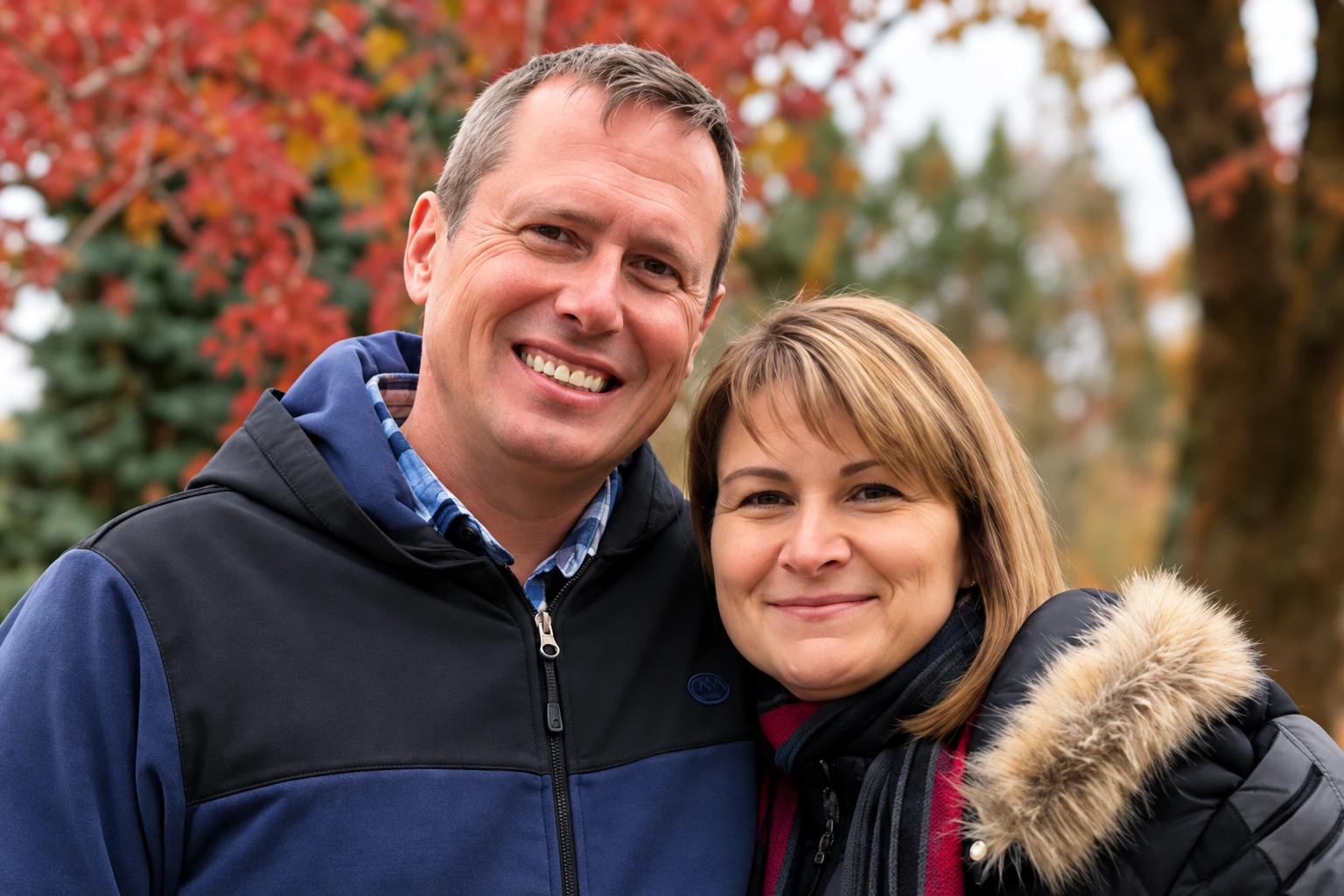 Jonathan and his wife, Lori, together outdoors