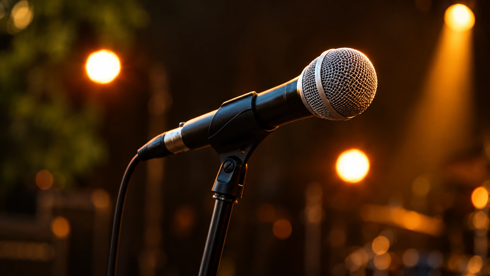 A microphone ready for a speaking event
